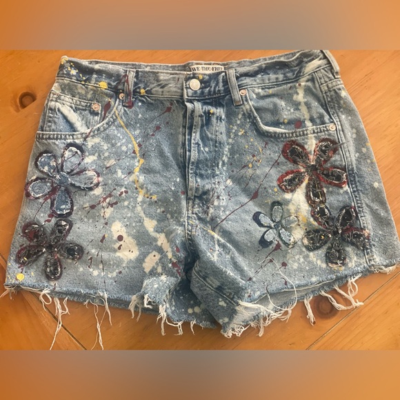Live The Process Blue Denim Women's Shorts - Picture 1 of 2